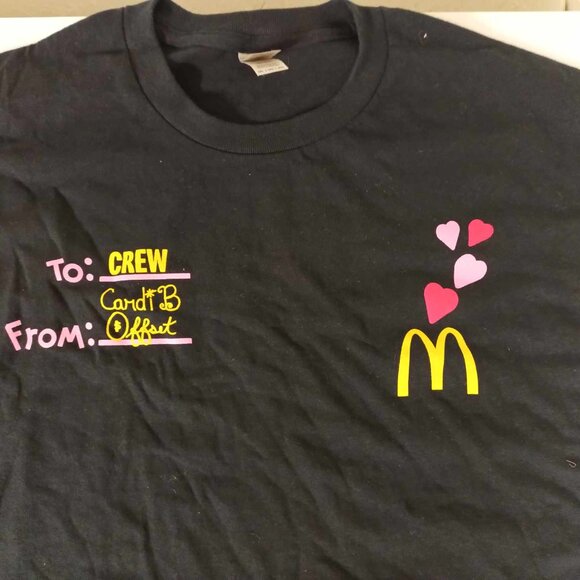 Cardi B T-Shirt McDonalds Black - Picture 2 of 3